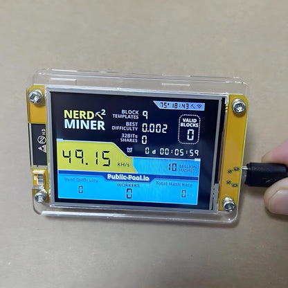 NerdMiner ESP32-2432™ Mini Minerador Bitcoin | 49KH/s